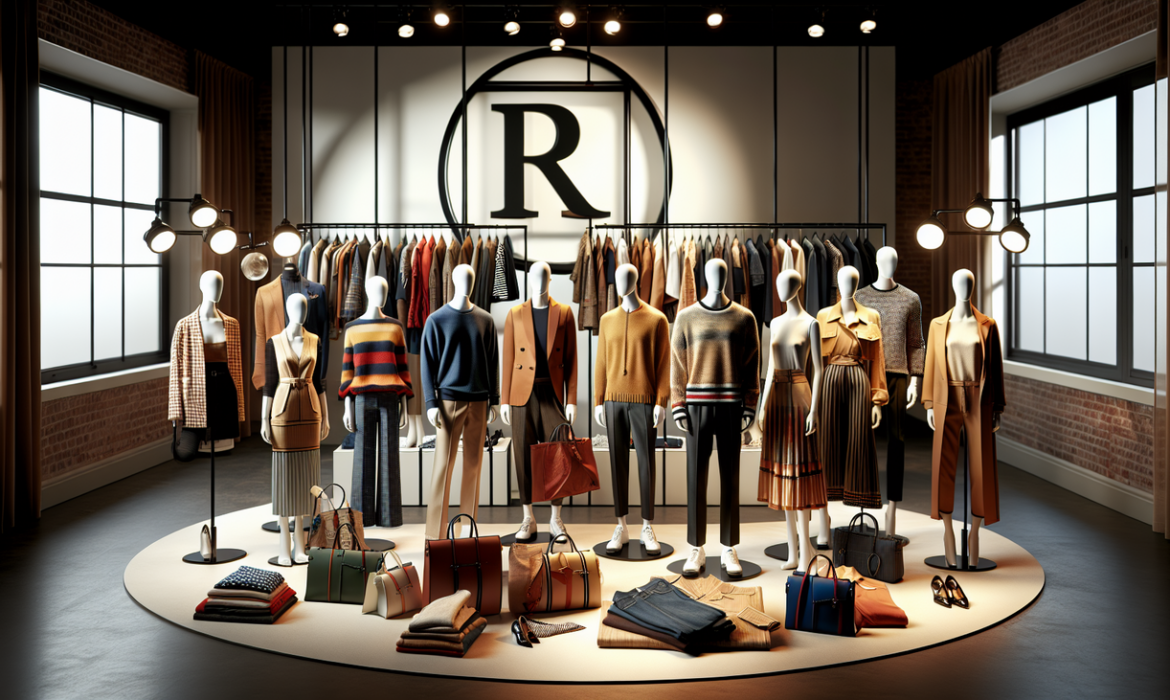 Vêtements de marque en R sur mannequins: diversité de styles, couleurs vibrantes et textures variées.